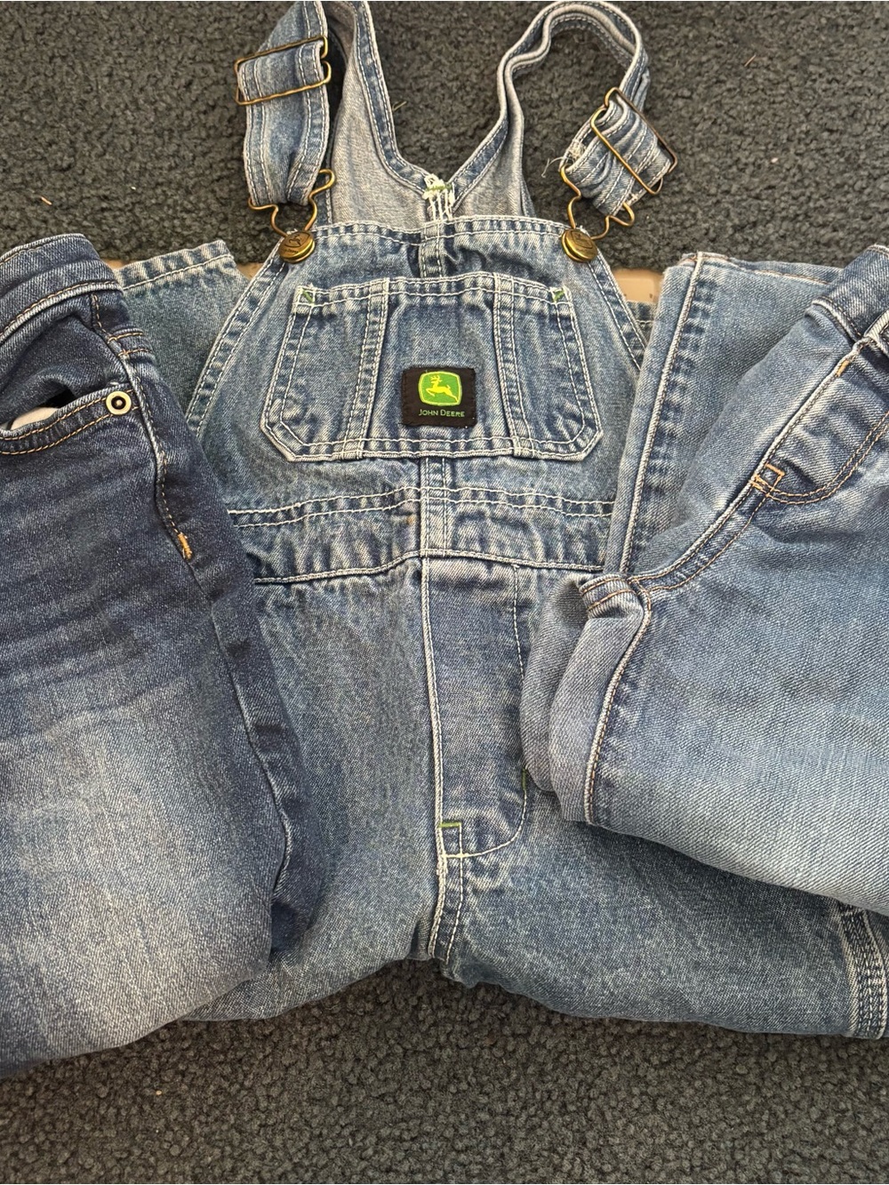 John Deere Blue Denim Overalls with Logo